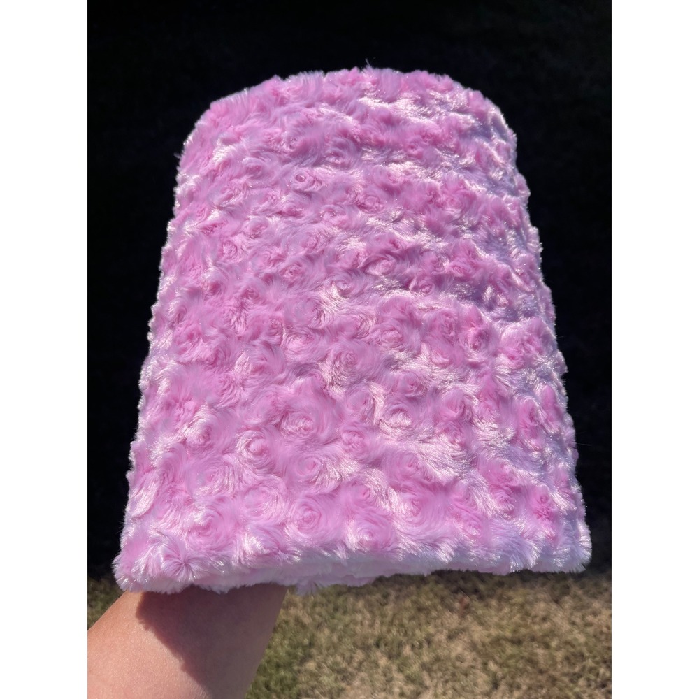 Pink Rosette Plush Fabric 1.5 Yards x 60" Swirl Rose Floral Soft Textile